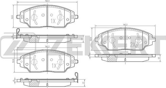 Zekkert BS-1960 - Тормозные колодки, дисковые, комплект autospares.lv