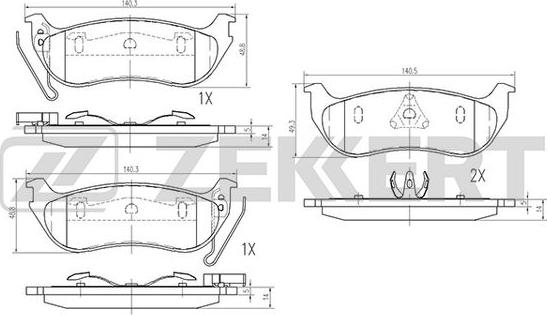 Zekkert BS-1961 - Тормозные колодки, дисковые, комплект autospares.lv