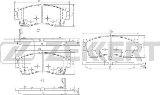 Zekkert BS-1904 - Тормозные колодки, дисковые, комплект autospares.lv