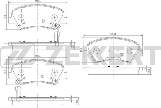 Zekkert BS-1910 - Тормозные колодки, дисковые, комплект autospares.lv