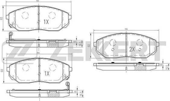 Zekkert BS-1917 - Тормозные колодки, дисковые, комплект autospares.lv