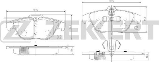 Zekkert BS-1938 - Тормозные колодки, дисковые, комплект autospares.lv