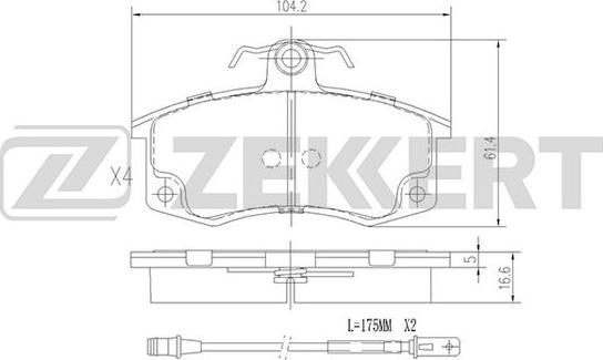 Zekkert BS-1926 - Тормозные колодки, дисковые, комплект autospares.lv