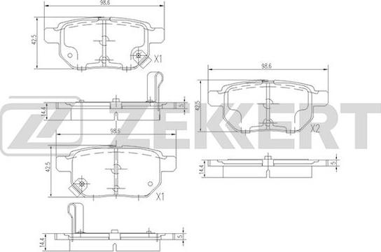 Zekkert BS-1973 - Тормозные колодки, дисковые, комплект autospares.lv