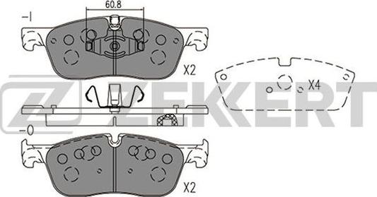 Zekkert BS-1418 - Тормозные колодки, дисковые, комплект autospares.lv