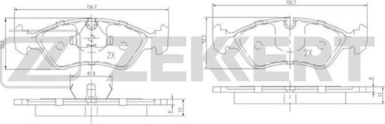 Zekkert BS-1488 - Тормозные колодки, дисковые, комплект autospares.lv
