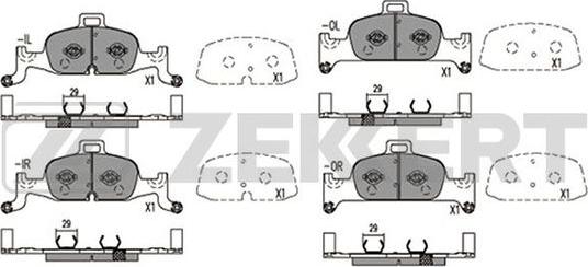 Zekkert BS-1421 - Тормозные колодки, дисковые, комплект autospares.lv