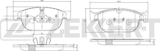 Zekkert BS-1428 - Тормозные колодки, дисковые, комплект autospares.lv