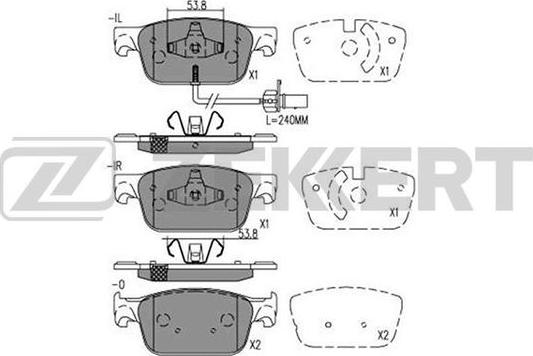 Zekkert BS-1422 - Тормозные колодки, дисковые, комплект autospares.lv