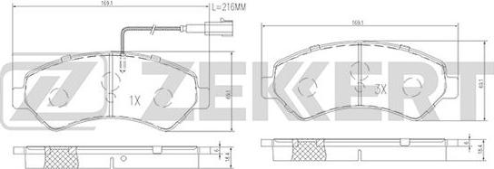 Zekkert BS-1471 - Тормозные колодки, дисковые, комплект autospares.lv