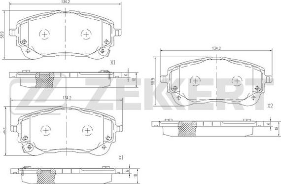 Zekkert BS-1477 - Тормозные колодки, дисковые, комплект autospares.lv