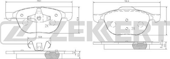 Zekkert BS-1599 - Тормозные колодки, дисковые, комплект autospares.lv