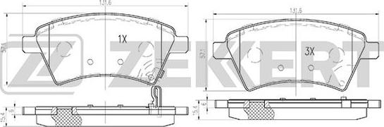 Zekkert BS-1545 - Тормозные колодки, дисковые, комплект autospares.lv