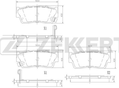 Zekkert BS-1559 - Тормозные колодки, дисковые, комплект autospares.lv