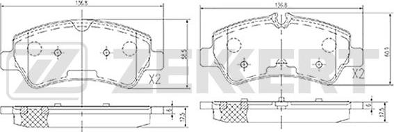 Zekkert BS-1566 - Тормозные колодки, дисковые, комплект autospares.lv