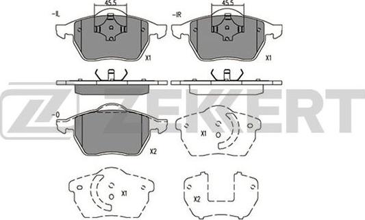 Zekkert BS-1568 - Тормозные колодки, дисковые, комплект autospares.lv