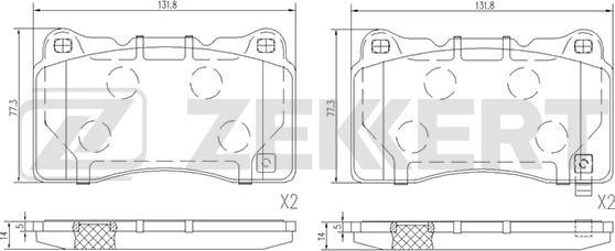 Zekkert BS-1509 - Тормозные колодки, дисковые, комплект autospares.lv