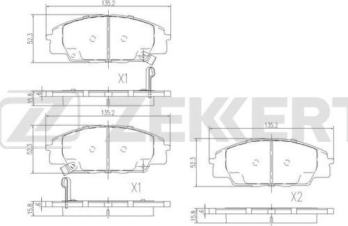 Zekkert BS-1505 - Тормозные колодки, дисковые, комплект autospares.lv