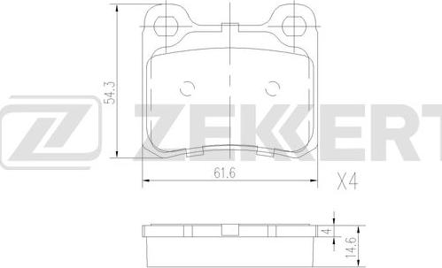 Zekkert BS-1581 - Тормозные колодки, дисковые, комплект autospares.lv