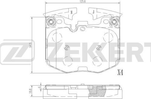 Zekkert BS-1530 - Тормозные колодки, дисковые, комплект autospares.lv