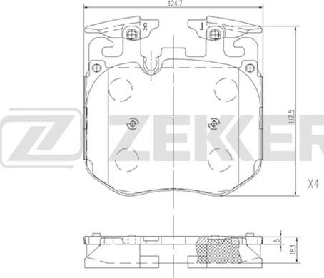 Zekkert BS-1531 - Тормозные колодки, дисковые, комплект autospares.lv