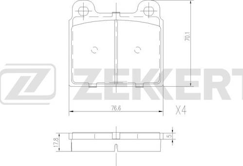 Zekkert BS-1537 - Тормозные колодки, дисковые, комплект autospares.lv