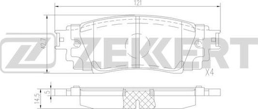 Zekkert BS-1525 - Тормозные колодки, дисковые, комплект autospares.lv