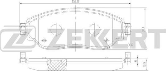 Zekkert BS-1523 - Тормозные колодки, дисковые, комплект autospares.lv