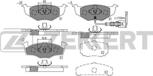 Zekkert BS-1573 - Тормозные колодки, дисковые, комплект autospares.lv