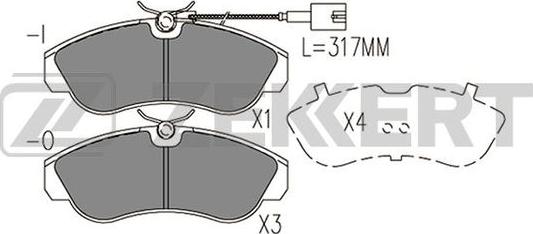 Zekkert BS-1572 - Тормозные колодки, дисковые, комплект autospares.lv