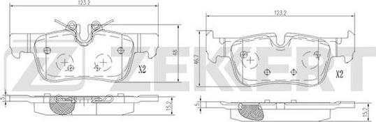 Zekkert BS-1695 - Тормозные колодки, дисковые, комплект autospares.lv