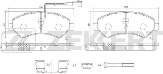 Zekkert BS-1696 - Тормозные колодки, дисковые, комплект autospares.lv