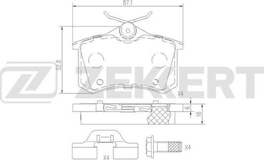 Zekkert BS-1690 - Тормозные колодки, дисковые, комплект autospares.lv