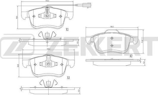 Zekkert BS-1691 - Тормозные колодки, дисковые, комплект autospares.lv