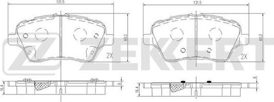 Zekkert BS-1693 - Тормозные колодки, дисковые, комплект autospares.lv