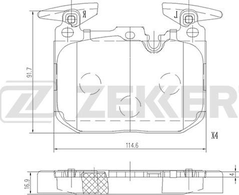 Zekkert BS-1692 - Тормозные колодки, дисковые, комплект autospares.lv