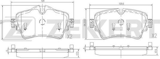 Zekkert BS-1697 - Тормозные колодки, дисковые, комплект autospares.lv