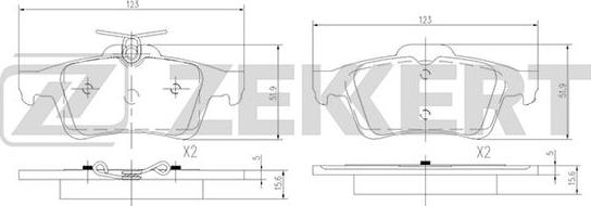 Zekkert BS-1600 - Тормозные колодки, дисковые, комплект autospares.lv