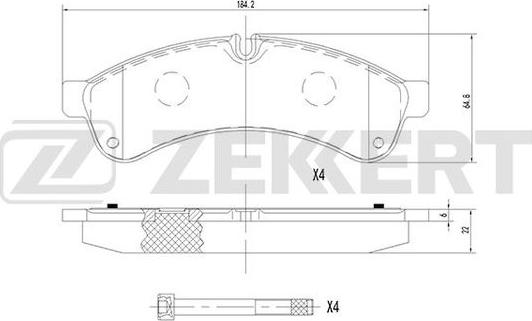 Zekkert BS-1689 - Тормозные колодки, дисковые, комплект autospares.lv