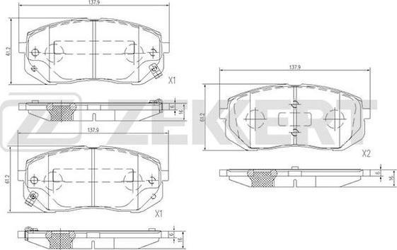 Zekkert BS-1684 - Тормозные колодки, дисковые, комплект autospares.lv