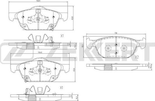 Zekkert BS-1685 - Тормозные колодки, дисковые, комплект autospares.lv