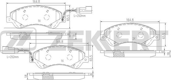 Zekkert BS-1681 - Тормозные колодки, дисковые, комплект autospares.lv