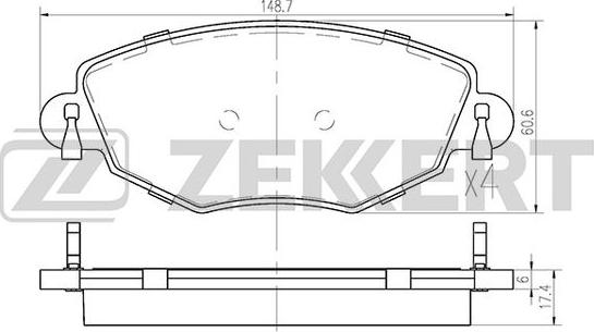 Zekkert BS-1673 - Тормозные колодки, дисковые, комплект autospares.lv