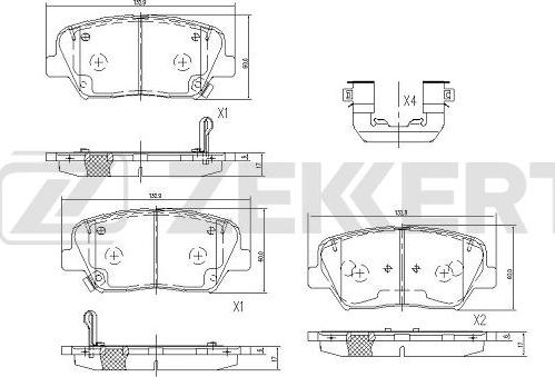 Zekkert BS-1094 - Тормозные колодки, дисковые, комплект autospares.lv