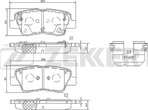 Zekkert BS-1095 - Тормозные колодки, дисковые, комплект autospares.lv