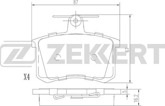 Zekkert BS-1096 - Тормозные колодки, дисковые, комплект autospares.lv