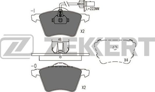 Zekkert BS-1093 - Тормозные колодки, дисковые, комплект autospares.lv