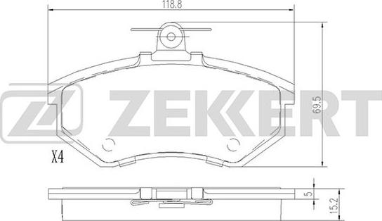 Zekkert BS-1097 - Тормозные колодки, дисковые, комплект autospares.lv