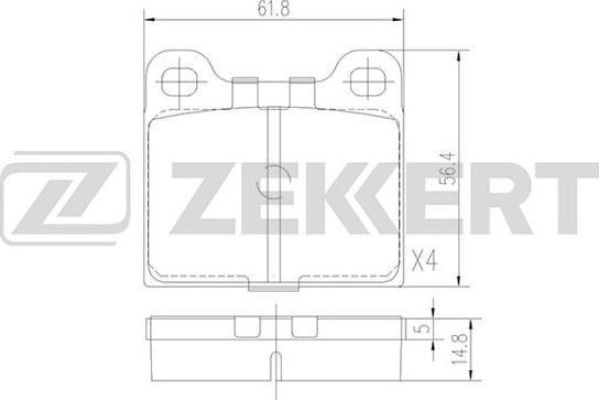Zekkert BS-1049 - Тормозные колодки, дисковые, комплект autospares.lv