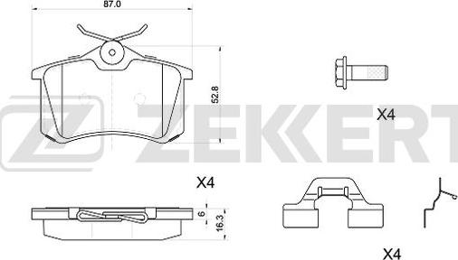 Zekkert BS-1040 - Тормозные колодки, дисковые, комплект autospares.lv